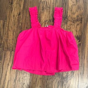 Pink Ruffled Strap Top
